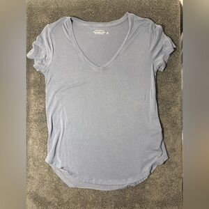 Abercrombie Drapey V- Neck Medium Blue Top